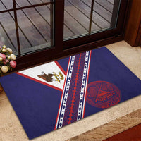 American Samoa Flag Day Rubber Doormat Polynesian Tribal Tattoo Eagle Art LT19 - Polynesian Pride