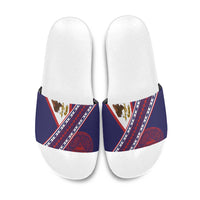 American Samoa Flag Day Slide Sandals Polynesian Tribal Tattoo Eagle Art LT19 Navy - Polynesian Pride