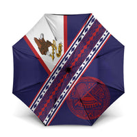 American Samoa Flag Day Umbrella Polynesian Tribal Tattoo Eagle Art LT19 One Size Folded 11.42 inch Opened Diameter 37.4 inch Navy - Polynesian Pride
