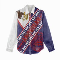 American Samoa Flag Day Women Casual Shirt Polynesian Tribal Tattoo Eagle Art LT19 - Polynesian Pride