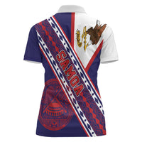 American Samoa Flag Day Women Polo Shirt Polynesian Tribal Tattoo Eagle Art LT19 - Polynesian Pride