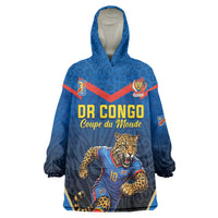 Custom World Football 2026 DR Congo Kid Wearable Blanket Hoodie Les Leopards Coupe du Monde Glory