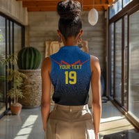 Custom World Football 2026 DR Congo Women Sleeveless Polo Shirt Les Leopards Coupe du Monde Glory