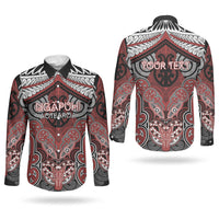 Aotearoa Iwi Ngapuhi Personalised Couples Matching Off Shoulder Short Dress and Long Sleeve Button Shirt Maori Kowhaiwhai Pattern