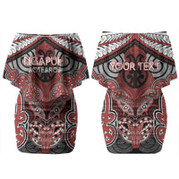 Aotearoa Iwi Ngapuhi Personalised Couples Matching Off Shoulder Short Dress and Long Sleeve Button Shirt Maori Kowhaiwhai Pattern