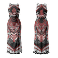 Aotearoa Iwi Ngapuhi Personalised Couples Matching Tank Maxi Dress and Hawaiian Shirt Maori Kowhaiwhai Pattern
