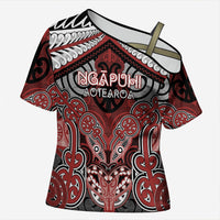 Aotearoa Iwi Ngapuhi Personalised Cross Shoulder Shirt Maori Kowhaiwhai Pattern