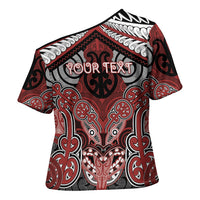 Aotearoa Iwi Ngapuhi Personalised Cross Shoulder Shirt Maori Kowhaiwhai Pattern