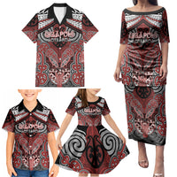 Aotearoa Iwi Ngapuhi Personalised Family Matching Puletasi and Hawaiian Shirt Maori Kowhaiwhai Pattern