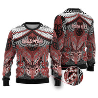 Aotearoa Iwi Ngapuhi Personalised Ugly Christmas Sweater Maori Kowhaiwhai Pattern