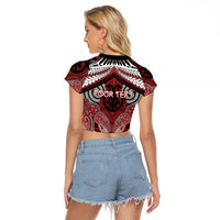 Aotearoa Iwi Ngapuhi Personalised Raglan Cropped T Shirt Maori Kowhaiwhai Pattern