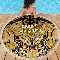 Aotearoa Iwi Ngati Whatua Beach Blanket Maori Kowhaiwhai Pattern