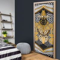 Aotearoa Iwi Ngati Whatua Personalised Door Cover Maori Kowhaiwhai Pattern