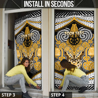 Aotearoa Iwi Ngati Whatua Personalised Door Cover Maori Kowhaiwhai Pattern