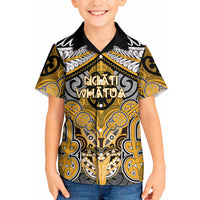 Aotearoa Iwi Ngati Whatua Personalised Kid Hawaiian Shirt Maori Kowhaiwhai Pattern