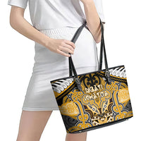 Aotearoa Iwi Ngati Whatua Leather Tote Bag Maori Kowhaiwhai Pattern