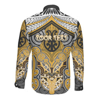 Aotearoa Iwi Ngati Whatua Personalised Long Sleeve Button Shirt Maori Kowhaiwhai Pattern