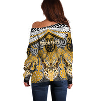 Aotearoa Iwi Ngati Whatua Personalised Off Shoulder Sweater Maori Kowhaiwhai Pattern