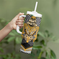 Aotearoa Iwi Ngati Whatua Personalised Tumbler With Handle Maori Kowhaiwhai Pattern