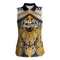 Aotearoa Iwi Ngati Whatua Personalised Women Sleeveless Polo Shirt Maori Kowhaiwhai Pattern