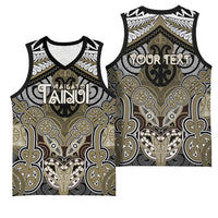 Aotearoa Iwi Waikato Tainui Personalised Basketball Jersey Maori Kowhaiwhai Pattern