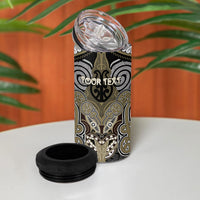 Aotearoa Iwi Waikato Tainui Personalised 4 in 1 Can Cooler Tumbler Maori Kowhaiwhai Pattern