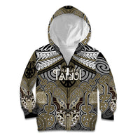 Aotearoa Iwi Waikato Tainui Personalised Kid Hoodie Maori Kowhaiwhai Pattern