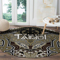 Aotearoa Iwi Waikato Tainui Round Carpet Maori Kowhaiwhai Pattern