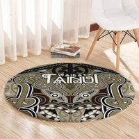 Aotearoa Iwi Waikato Tainui Round Carpet Maori Kowhaiwhai Pattern