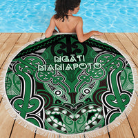 Aotearoa Iwi Ngati Maniapoto Beach Blanket Maori Kowhaiwhai Pattern