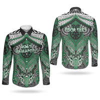 Aotearoa Iwi Ngati Maniapoto Personalised Couples Matching Summer Maxi Dress and Long Sleeve Button Shirt Maori Kowhaiwhai Pattern