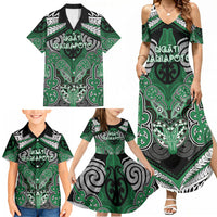 Aotearoa Iwi Ngati Maniapoto Personalised Family Matching Summer Maxi Dress and Hawaiian Shirt Maori Kowhaiwhai Pattern