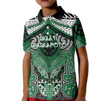 Aotearoa Iwi Ngati Maniapoto Personalised Kid Polo Shirt Maori Kowhaiwhai Pattern