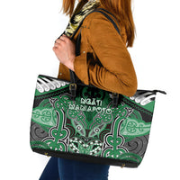 Aotearoa Iwi Ngati Maniapoto Leather Tote Bag Maori Kowhaiwhai Pattern