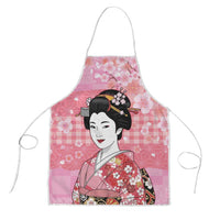 Japanese Geisha Cherry Blossom Apron Pink Palaka Hawaii Pattern Fusion Design LT19 Pink - Polynesian Pride