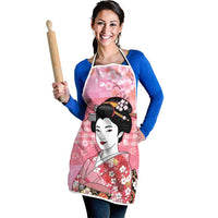 Japanese Geisha Cherry Blossom Apron Pink Palaka Hawaii Pattern Fusion Design LT19 - Polynesian Pride