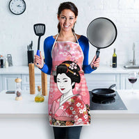 Japanese Geisha Cherry Blossom Apron Pink Palaka Hawaii Pattern Fusion Design LT19 - Polynesian Pride
