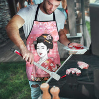Japanese Geisha Cherry Blossom Apron Pink Palaka Hawaii Pattern Fusion Design LT19 - Polynesian Pride
