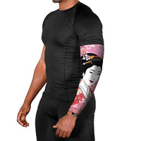 Japanese Geisha Cherry Blossom Arm Sleeves Pink Palaka Hawaii Pattern Fusion Design LT19 - Polynesian Pride