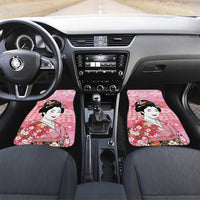 Japanese Geisha Cherry Blossom Car Mats Pink Palaka Hawaii Pattern Fusion Design LT19 Set 2pcs - Front Pink - Polynesian Pride