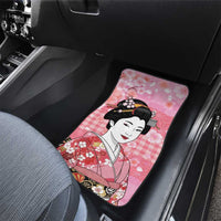 Japanese Geisha Cherry Blossom Car Mats Pink Palaka Hawaii Pattern Fusion Design LT19 - Polynesian Pride