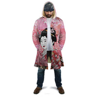 Japanese Geisha Cherry Blossom Cloak Pink Palaka Hawaii Pattern Fusion Design LT19 - Polynesian Pride