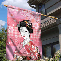 Japanese Geisha Cherry Blossom Garden Flag Pink Palaka Hawaii Pattern Fusion Design LT19 - Polynesian Pride