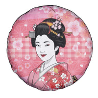 Japanese Geisha Cherry Blossom Spare Tire Cover Pink Palaka Hawaii Pattern Fusion Design LT19 - Polynesian Pride