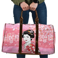 Japanese Geisha Cherry Blossom Travel Bag Pink Palaka Hawaii Pattern Fusion Design LT19 Pink - Polynesian Pride