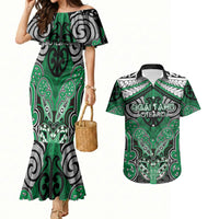 Aotearoa Iwi Ngai Tahu Personalised Couples Matching Mermaid Dress and Hawaiian Shirt Maori Kowhaiwhai Pattern