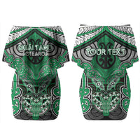 Aotearoa Iwi Ngai Tahu Personalised Couples Matching Off Shoulder Short Dress and Long Sleeve Button Shirt Maori Kowhaiwhai Pattern