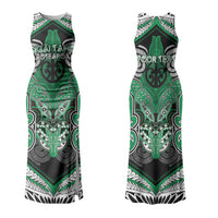 Aotearoa Iwi Ngai Tahu Personalised Couples Matching Tank Maxi Dress and Long Sleeve Button Shirt Maori Kowhaiwhai Pattern