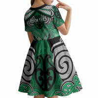 Aotearoa Iwi Ngai Tahu Personalised Kid Short Sleeve Dress Maori Kowhaiwhai Pattern