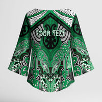 Aotearoa Iwi Ngai Tahu Personalised Kimono Sleeve Blouse Maori Kowhaiwhai Pattern